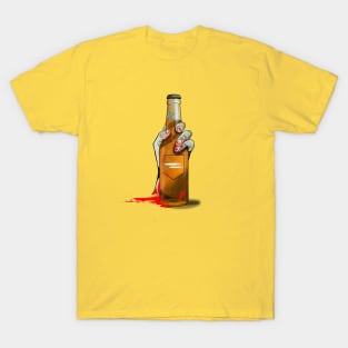 Zombie Hand Double Tap on Orange T-Shirt